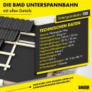BMD 120g Unterspannbahn Unterdeckbahn 18,75qm (0,75m x 25m)